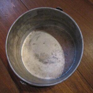 Vintage Metal Pail Made in Japan 7.25" Diameter, Round Farmhouse Decor Aluminum